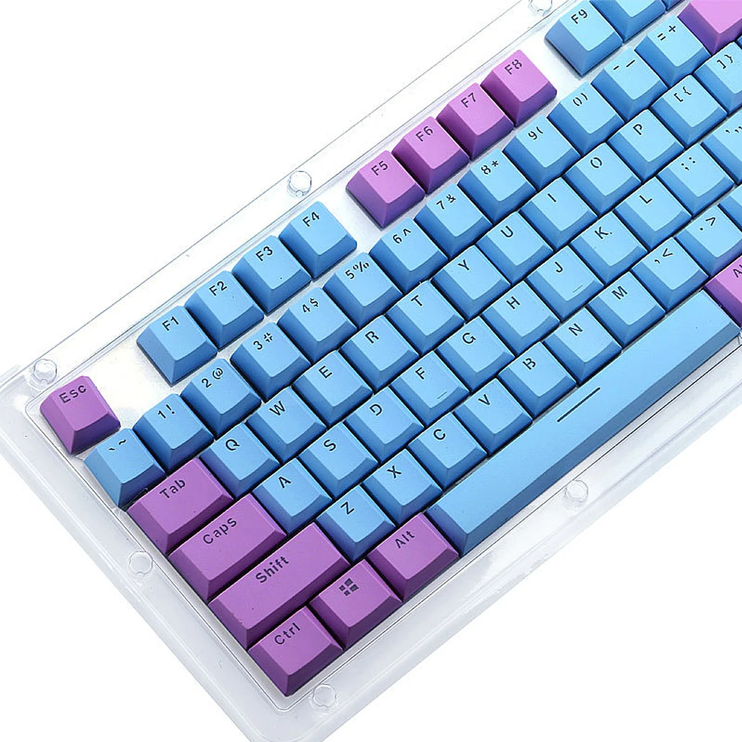 Besegad модный двойной цветной 104-Key PBT Pervious Light Keyset Keycap для механического игрового ПК Компьютерная клавиатура Чехлы для клавиш