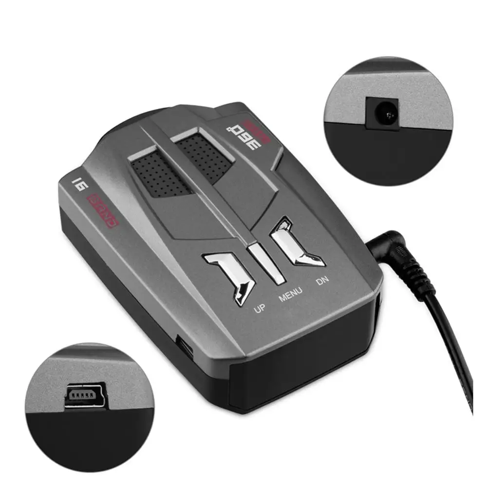 

New Hot V9 Automotive Radar Detector Radar Speed Detector Voice Alert Warning 16 Band Auto LED Display English / Russian Version