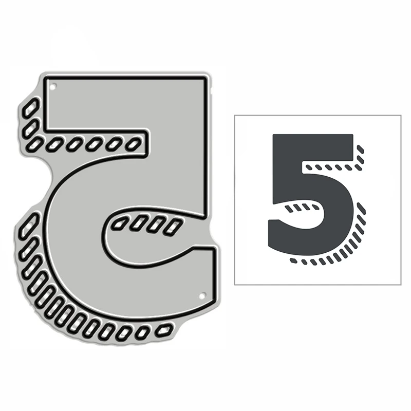 New Shadow Five Number Craft Embossing Mold 2021 Metal Cutting Muore Per Diy Scrapbooking Decorativo Album Card Making No Stamp