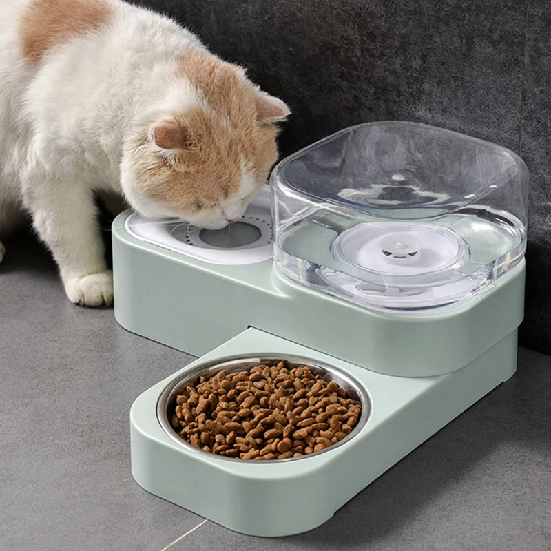 1.6L Pet Dog Cat Automatic Feeder Bowl for Dogs Drinking Water  Bottle Kitten Bowls Slow Food Feeding Container Supplies
