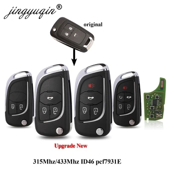 Keyforkess 315Mhz/433Mhz Modificato di Vibrazione di Chiave Dell'automobile Per Chevrolet Cruze Malibu Aveo Tasto di Controllo A Distanza Fob Pieghevole lama con ID46