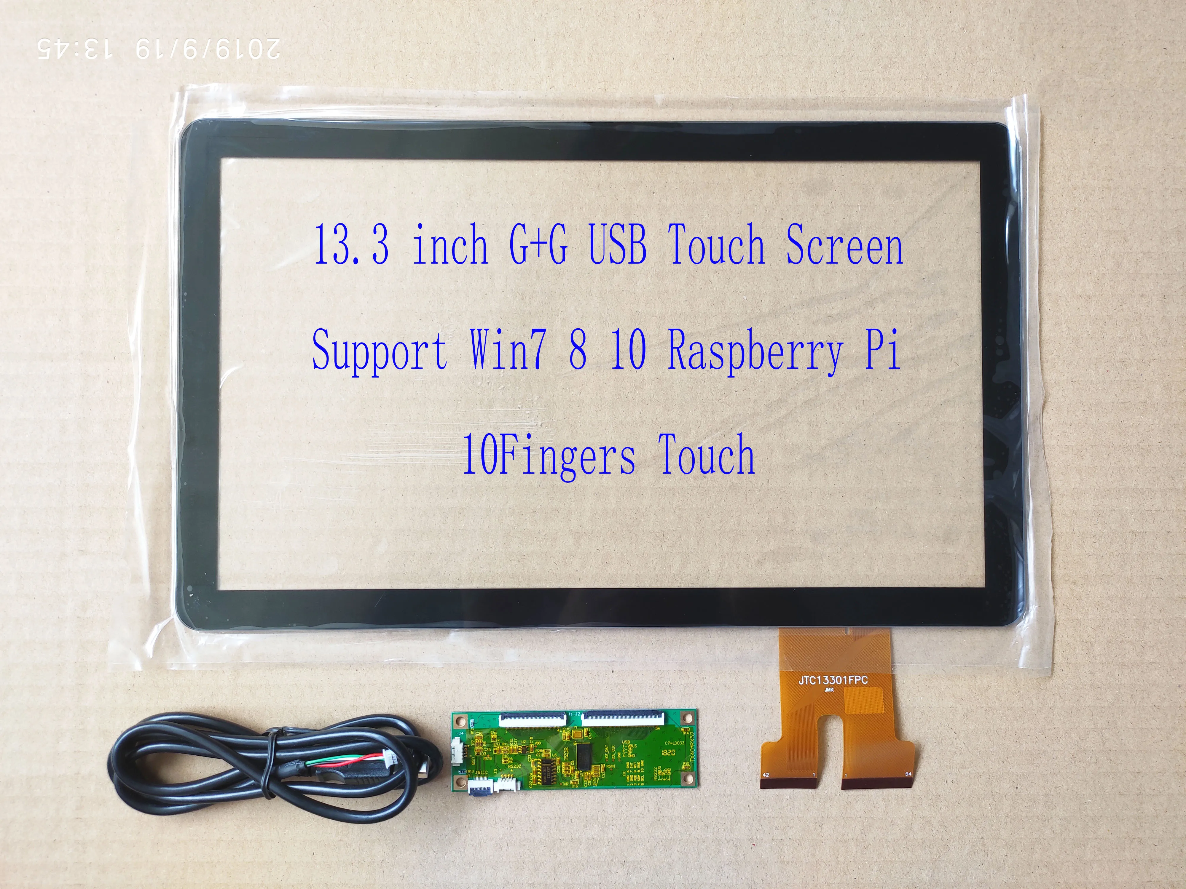 

13.3 inch USB Capacitive Touch Screen Raspberry Pi win7 8 10 10Fingers Touch Screen