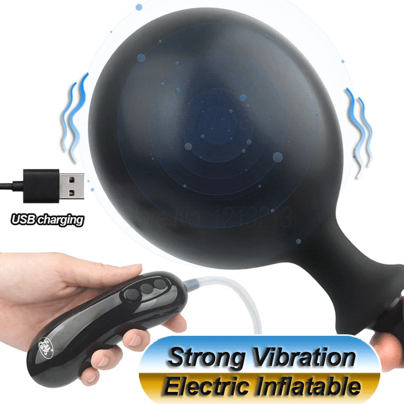 Super Powerful Vibration Inflatable Large Butt Plug Big Anal Dildo