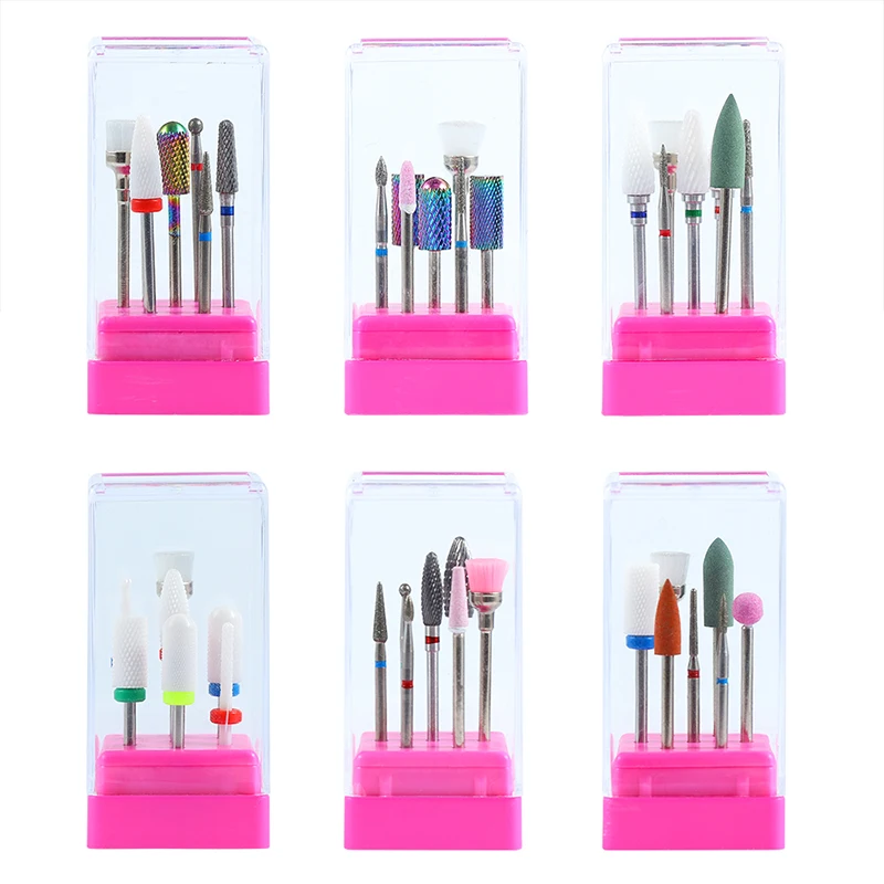 

7PCS Ceramic Diamond Nail Drill Bit Set Milling Cutter for Manicure Pedicure Rotary Gel Clean File Electric Nail Drill Accessory