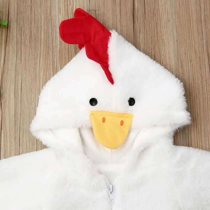 Cute Newborn Infant Baby Girls Boys Fuzzy Chick Rompers Jumpsuit Outfits Costume