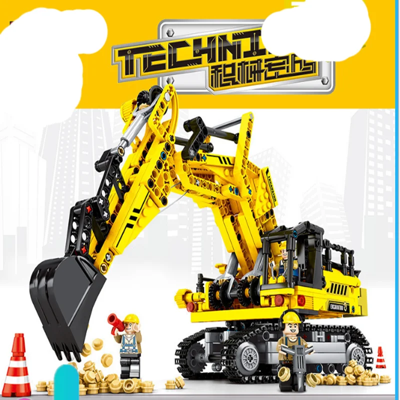 

Science and technology series mechanical code excavator children's puzzle splicing and assembling building block toys