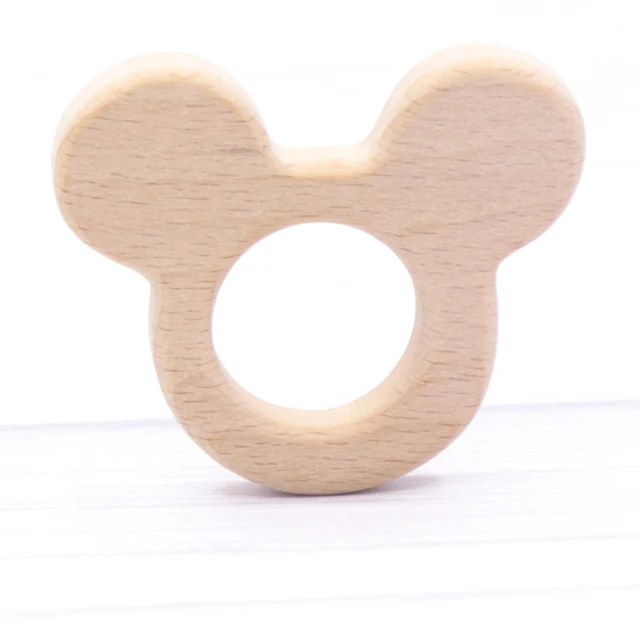 1pcs Baby Animal Natural Beech Teething Wooden Teether Rodent Flowers Clouds Tiny Rod   Pendant For Pacifier Chain  Products A30