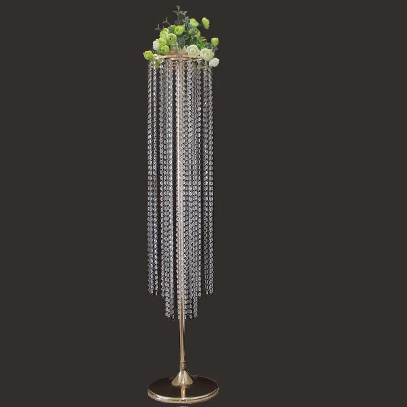 10 PCS Acrylic Flower Stand Stand Crystal Table Vase Luxury Road Leads Wedding Centerpiece For Christmas Pot Home Decoration