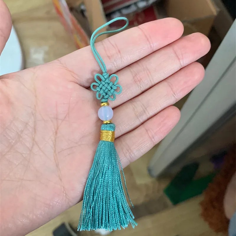 Light green Tassels 3-10 шт. китайские узлы с бахромой и с бусинами подвеска «сделай сам» Материалы для рукоделия вечерние с отделкой кисточками шторы декоративные аксессуары Ленточки лента - Цвет: Light green Tassels