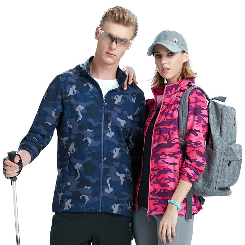

TECTOP Spring Men Women's Outdoor Softshell Thin Jackets Breathable Sports Climbing Camping Windbreakers Elasticity Coats VA670