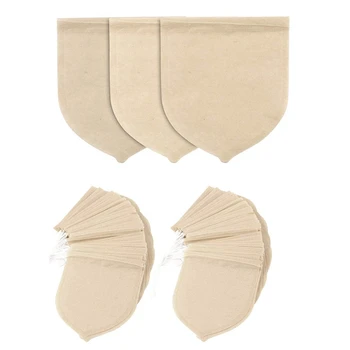 

Tea Bags,300 Pcs Disposable Empty Tea Bags Drawstring Tea Bags Natural Materials Tea Bags Suitable for Pine Leaf Tea