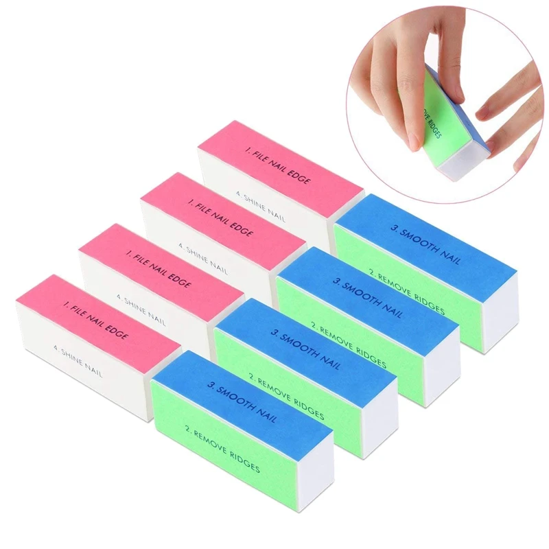 4-Way Nail Buffer Shiner губка пилки для ногтей шлифовальные блоки-10 шт