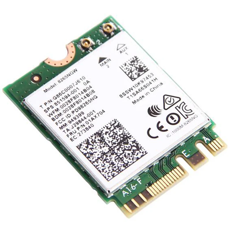 Двухдиапазонный 2,4G/5 ГГц wifi беспроводной Bluetooth для Intel 8265NGW беспроводной-AC 8265 NGFF 802.11Ac 867 Мбит/с 2X2 MU-MIMO wifi BT 4,2 карта(нет