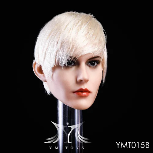 Mnotht 1/6 женский солдат короткие волосы голова лепить красный/черный/белый модель головы подходит для Phicen Tbleague JIAOUL фигурка игрушки - Цвет: YMT015B