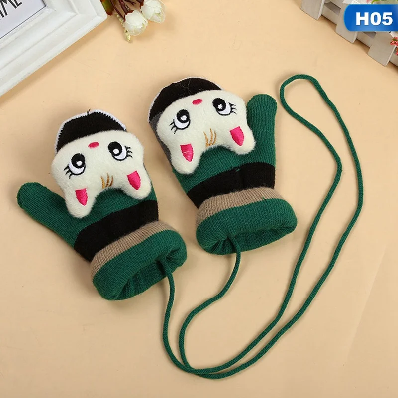 Зимние Детские перчатки с милым кроликом и обезьяной из мультфильма, плюшевые бархатные плотные теплые детские перчатки для детей от 2 до 5 лет, перчатки для девочек мальчиков - Цвет: 5