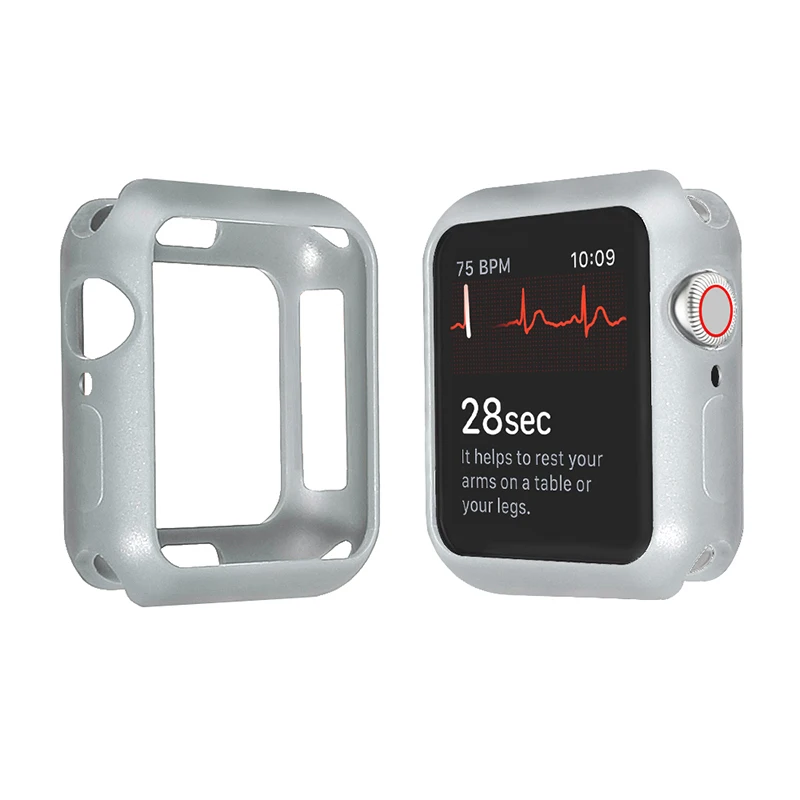 Мягкий силиконовый чехол для часов Apple Watch 5 4 3 38 мм 42 мм полный защитный чехол s бампер для iWatch 4 5 44 мм 40 мм Крышка для часов