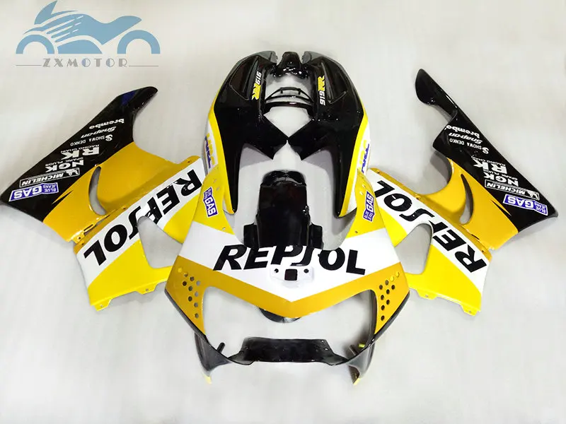 Мотоцикл обтекатели комплект для HONDA 1998 1999 CBR900RR 919 желтый repsol обтекатель CBR919 98 99 CBR900 запасные части для кузова