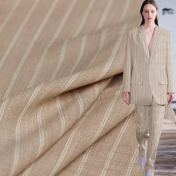 

50x150cm Japanese Linen Knitted Craft Stripe Worsted 100%Wool Materials For Woman Pants and Suit Dress DIY Clothes Fabrics