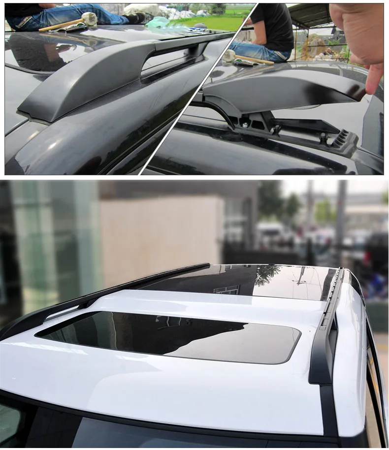 Рамка из алюминиевого сплава, багажник на крышу автомобиля, рама на крышу, аксессуары для автомобиля, без сверления для LAND ROVER, 4