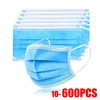 10-600pcs Disposable Blue Filter Face mask Adults security protection mask Non-wove Protective masks 3 Layer Ply mascarilla 1
