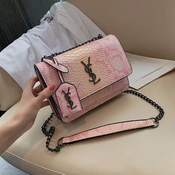 

Snake Pattern Polychromatic Fashion Women's Bag New Trendy Embossed Women's One-shoulder Bag with Oblique Side Small Square Bag