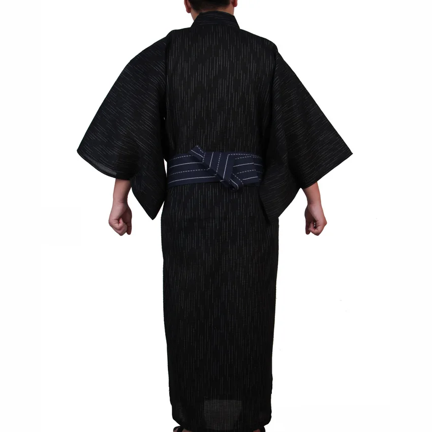 Men Japanese Samurai costumes Kimono Jinbei Home Wear Loose Cotton Black Yukata Traditional Clothing Pajamas Nightgown Robe,japanese kimono,japanese kimono cardigan,japanese kimono shirt