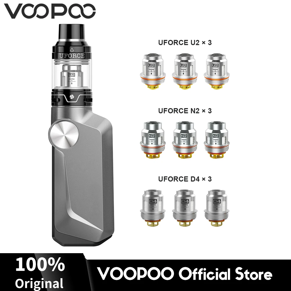 

Original VOOPOO Mojo 88W Mod Kit 2600mAh Battery 3.5ml Uforce Tank w/ 0.4ohm 0.3ohm Resistance Uforce Coils E-Cigarette Vape Kit
