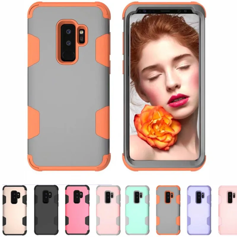 

Luxury Anti-drop Cover For Samsung Note8 9 Silicone And PC 3 in 1 Heavy Duty Anti Shock Armor Case For S8 S9 S10 Plus S10E Coque