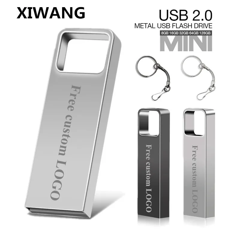 

Metal Usb Flash Drive 16GB 32GB 64GB Mini Pendrive 128GB Pen Drive 8GB Flash Memory Stick Keychain Cle usb 2.0 Free Custom Logo