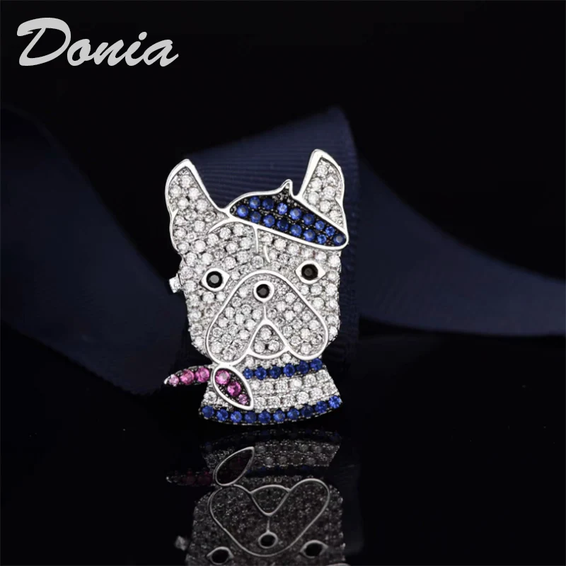 

Donia jewelry Cute fashion dog brooch law European and American animal brooch color micro inlaid zircon ladies coat jewelry