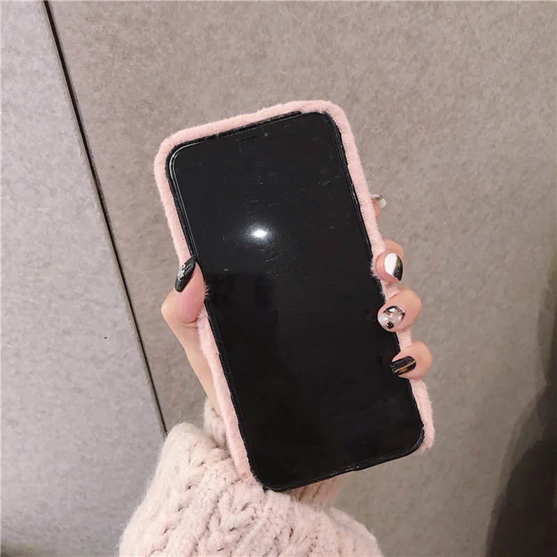 Pink for Iphone 11 Мобильный чехол для телефона, противоударный мягкий плюшевый чехол с сердечком для iPhone 11 Pro Max AS99 - Цвет: Pink for Iphone 11