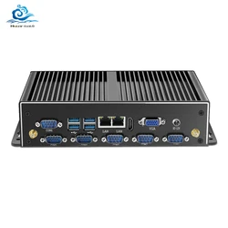 Mini PC industriel sans ventilateur, Windows 10 Pro, wi fi HD, 6 x rs 232, 2x NIC LAN, Core i7 5500u/i5 4200u, Celeron J1900 