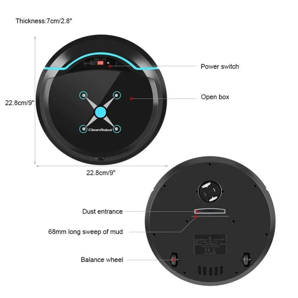 

Rechargeable Auto Cleaning Robot Smart Sweeping Robot Floor Dirt Dust Hair Automatic Cleaner For Home Electric Vacuum Cleaners