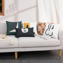 

Abstract 3D Embroidery Cushion Cover 45x45cm Geometric Pillow Cover Handmade Knot Cotton for Sofa Bed Couch Living Room Home