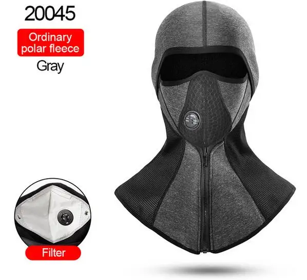 20045 gray Новая мотоциклетная маска для лица, зимняя шапка, Флисовая теплая, ветрозащитная, велосипедная, лыжная, Балаклава, головной убор, велосипедная маска, шарф - Цвет: 20045 gray