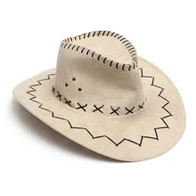 Ретро унисекс джинсовая дикая западная ковбойская Родео нарядное платье аксессуар шляпы бежевый