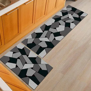 

New Non-slip Mat Modern Kitchen Bedroom Entrance Door Mat Printing Geometric Abstract Mat Carpet Bedroom Water-absorbent Simple