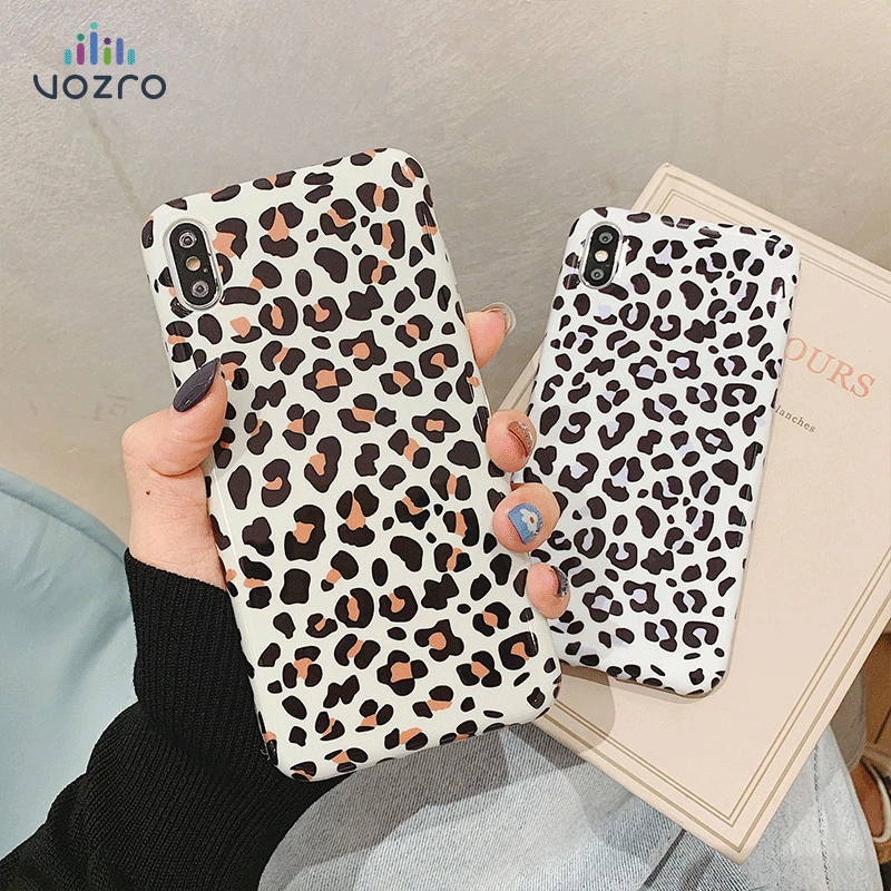

VOZRO Han Feng Lovely Leopard Print For Iphone8 6 6s Case For Iphone 7 8 Plus X XR XS 11 Pro Max Case Mobile Phone Soft Shell