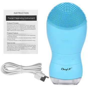 

Sonic Vibration Facial Cleaning Brush Waterproof Silicone Electric Face Brush Pore Cleaner Gentle Exfoliating Deep Cleansing 46