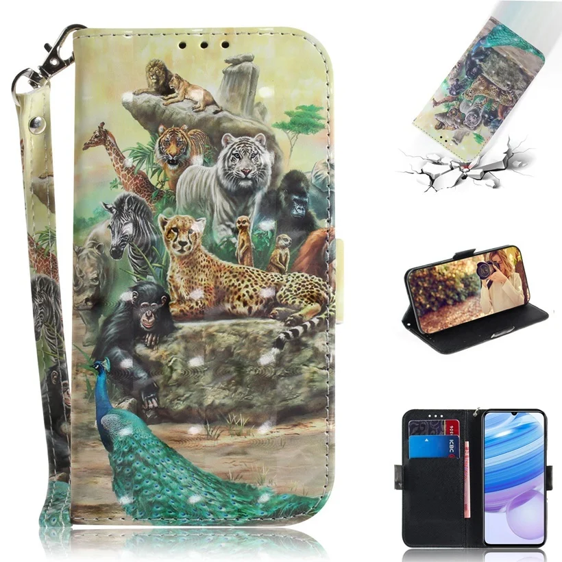 3D Animal Pattern Case For Huawei Honor 8X 8C 8A 7S 8S 9 10 20 Lite Pro Y5 Y6 Y7 Y9 Prime 2019 Y6P Y5P Flower Cat Cover Leather huawei waterproof phone case