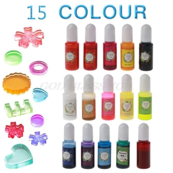 

15 Colors Epoxy Pigment Translucent Liquid Resin Colorant Epoxy Resin Dye Mix Color Liquid Dye Resin Jewelry Making