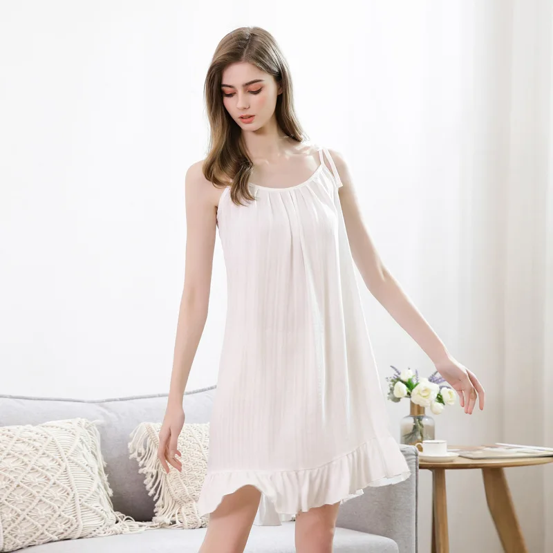 Модальная летняя длинная ночная рубашка пижама женское интимное платье для сна