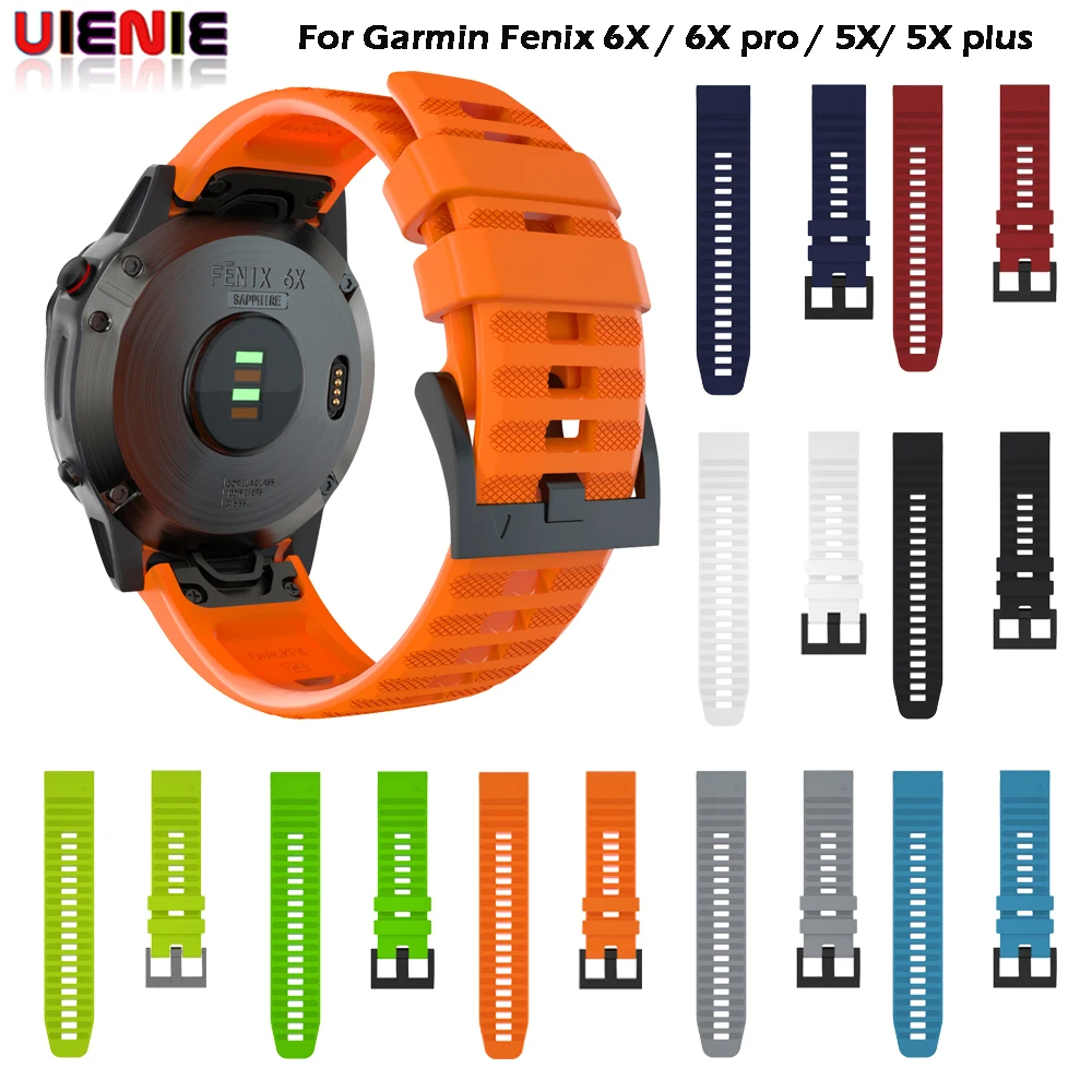 

26 22MM Quick Release Watch band Strap for Garmin Fenix 6X 6 Pro Quick Fit Silicone Wrist Band Strap For Garmin Fenix 5 5X Belt