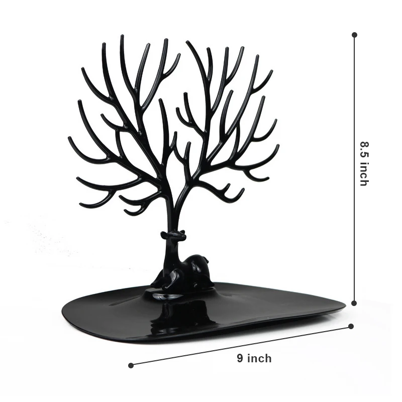Олень Дисплей Стенд Серьги Ожерелье Кольцо ювелирные браслеты и кулоны Дисплей Стенд лоток дерево хранения ювелирных изделий Органайзер держатель