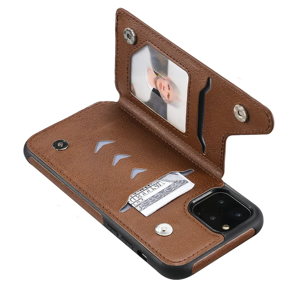 Магнитный чехол бумажник для iPhone 12 Mini 11 Pro Max кожаный флип X Xs Xr SE 2020