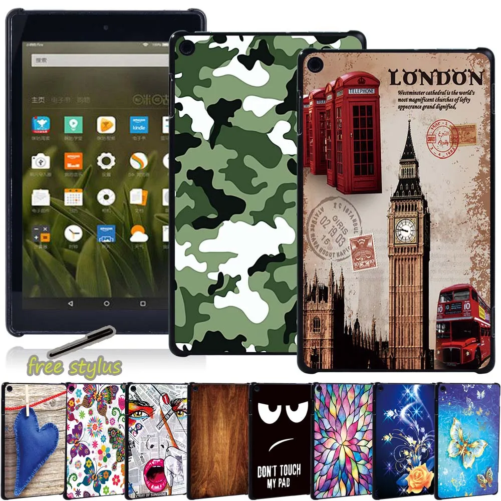 

Tablet Case for Amazon Fire 7(5th/7th/9th Gen)/HD 8(6th/7th/8th Gen)/HD 10(5th/7th/9th Gen)- Oldimage Shockproof Back Case + Pen