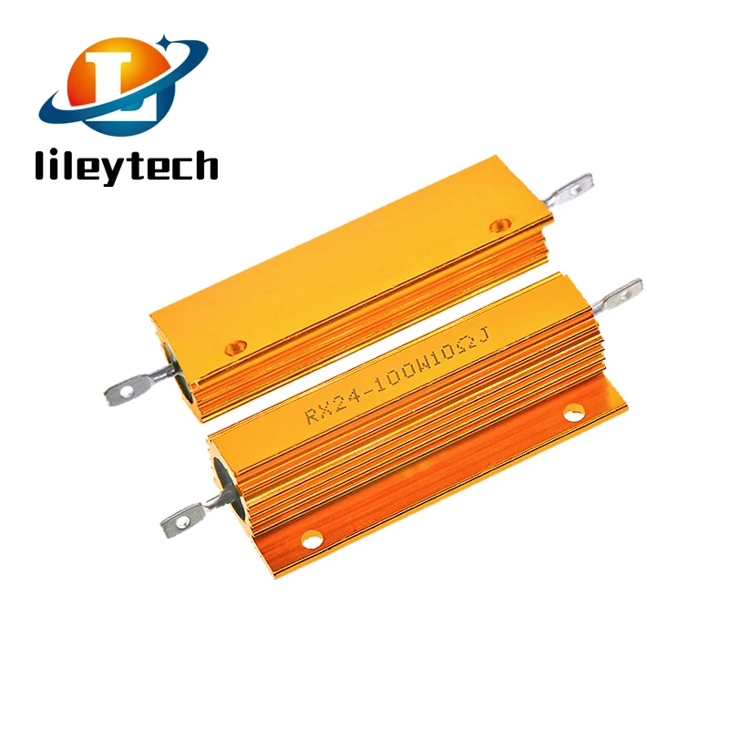 

100W Aluminum Power Metal Shell Case Wirewound Resistor 0.01 ~ 100K 0.05 0.1 0.5 1 2 4 6 8 10 20 100 150 200 300 500 1K 10K ohm