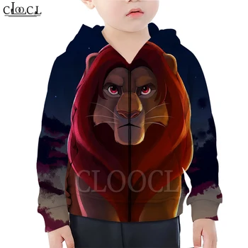 

CLOOCL Family Fitted Movie The lion king Zipper Hoodies Boy Girl 3D Print Children Zipper Hooded Fashion Casual Tops