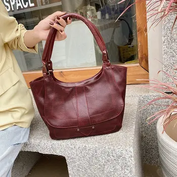 

New Tote Bags For Women 2020 Fashion Big Capacity Shopping Hand Bags Luxury Designer Soft PU Leather Shoulder Bag