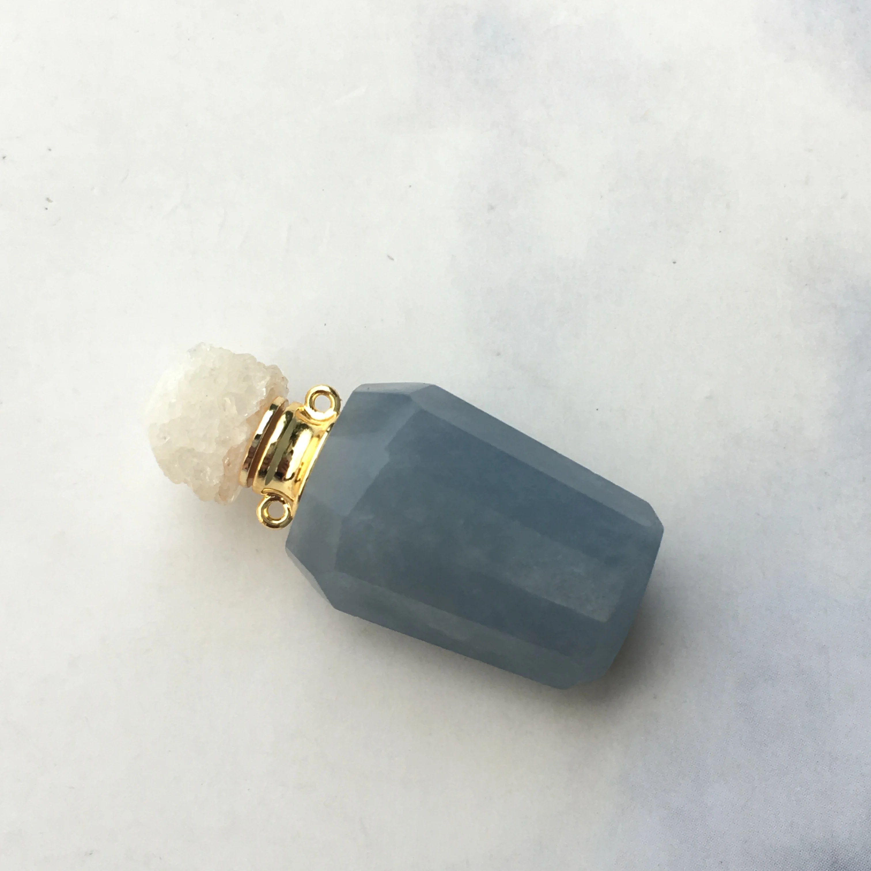 

Blue Crystal Perfume Decorative Necklace Essential Oil Diffuser Double Buckle Necklace Aromatherapy bottles Give Drop Bottle